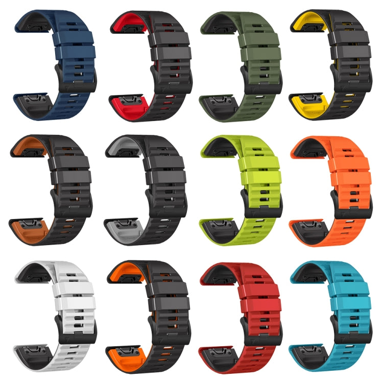 Cinturino in silicone bicolore, For Garmin Fenix 7X / 6X / 5X 26mm