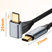Per Steam Deck Gen 100W USB-C/Type-C maschio a USB-C/Type-C femmina cavo di prolunga stereo curvo, 0.5m, 1m, 1.5m, 2m, 3m