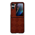 Custodia per telefono in PU scozzese intrecciata, For OPPO Find N2 Flip