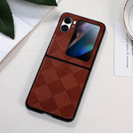 Custodia per telefono in PU scozzese intrecciata, For OPPO Find N2 Flip