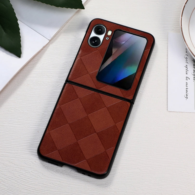 Custodia per telefono in PU scozzese intrecciata, For OPPO Find N2 Flip