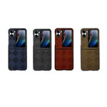 Custodia per telefono in PU scozzese intrecciata, For OPPO Find N2 Flip