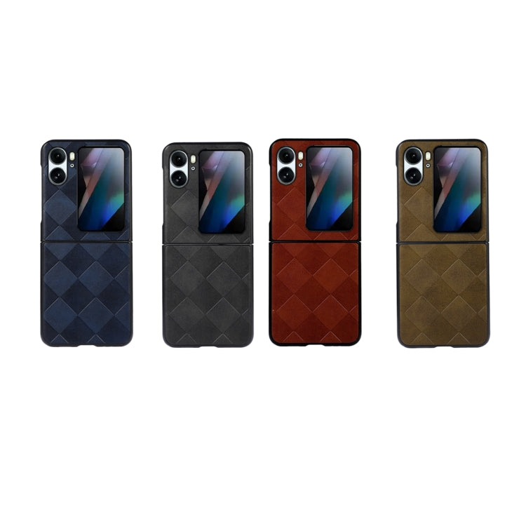 Custodia per telefono in PU scozzese intrecciata, For OPPO Find N2 Flip
