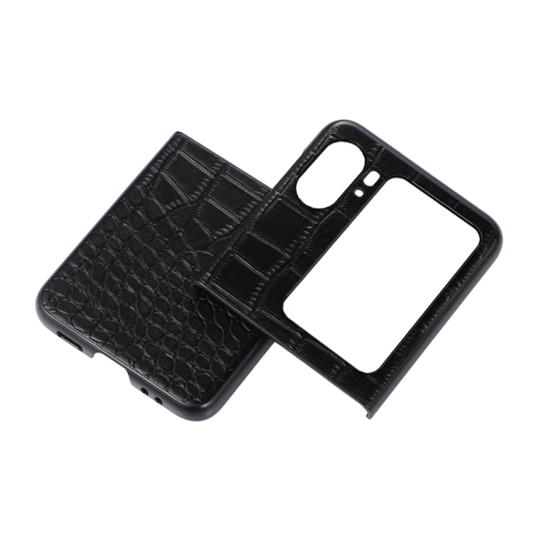 Custodia per telefono in pelle di vacchetta di coccodrillo, For OPPO Find N2 Flip, For OPPO Find N2