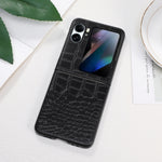Custodia per telefono in pelle di vacchetta di coccodrillo, For OPPO Find N2 Flip, For OPPO Find N2
