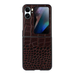 Custodia per telefono in pelle di vacchetta di coccodrillo, For OPPO Find N2 Flip, For OPPO Find N2