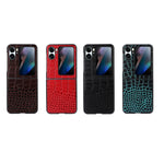 Custodia per telefono in pelle di vacchetta di coccodrillo, For OPPO Find N2 Flip, For OPPO Find N2