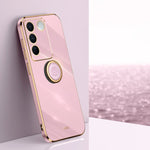 XINLI custodia per telefono in TPU elettrolitico con bordo dritto 6D con supporto per anello, For vivo S16 Pro, For vivo S16e