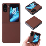 Custodia per telefono in pelle con trama in fibra di carbonio, For OPPO Find N2 Flip, For OPPO Find N2