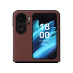 Custodia per telefono in pelle con trama in fibra di carbonio, For OPPO Find N2 Flip, For OPPO Find N2