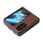 Custodia per telefono in pelle con trama in fibra di carbonio, For OPPO Find N2 Flip, For OPPO Find N2