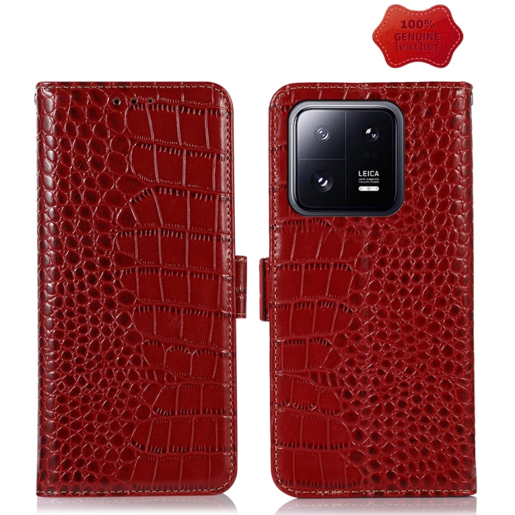 Custodia per telefono in pelle di vacchetta di coccodrillo, For Motorola Moto X40 Pro, For Vivo Y02 4G, For Xiaomi 13 Pro, For Xiaomi 13
