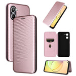Custodia per telefono in pelle con vibrazione in fibra di carbonio, For OPPO A58 5G, For Realme 10 4G, For Realme 10 Pro, For Realme GT Neo 3T / GT Neo2 5G