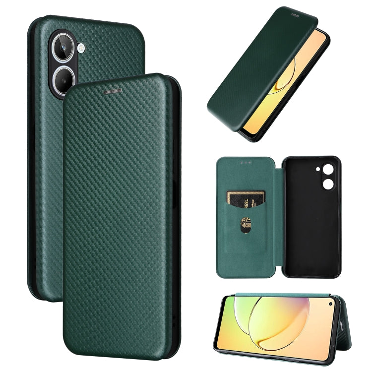 Custodia per telefono in pelle con vibrazione in fibra di carbonio, For OPPO A58 5G, For Realme 10 4G, For Realme 10 Pro, For Realme GT Neo 3T / GT Neo2 5G