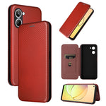 Custodia per telefono in pelle con vibrazione in fibra di carbonio, For OPPO A58 5G, For Realme 10 4G, For Realme 10 Pro, For Realme GT Neo 3T / GT Neo2 5G