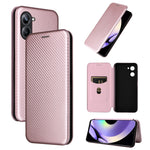 Custodia per telefono in pelle con vibrazione in fibra di carbonio, For OPPO A58 5G, For Realme 10 4G, For Realme 10 Pro, For Realme GT Neo 3T / GT Neo2 5G