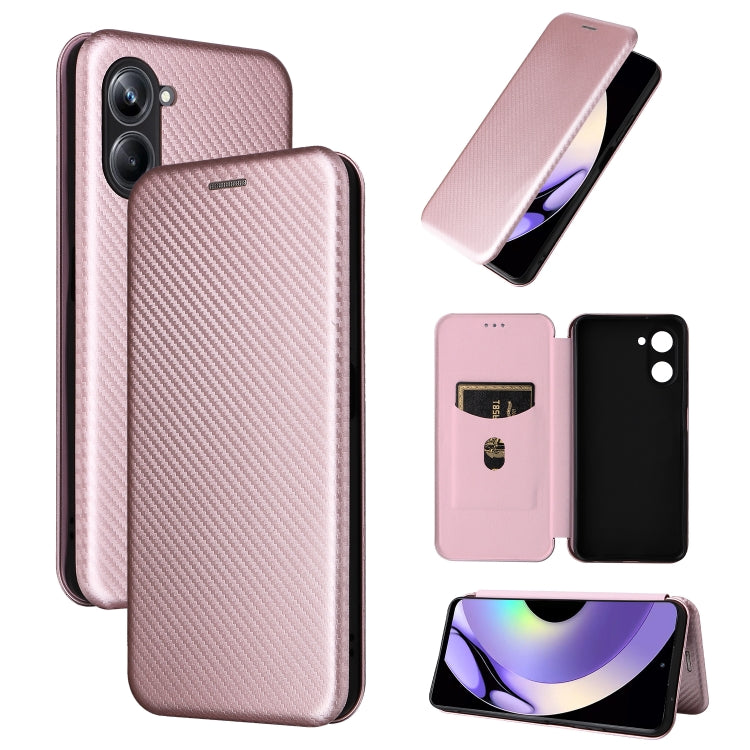 Custodia per telefono in pelle con vibrazione in fibra di carbonio, For OPPO A58 5G, For Realme 10 4G, For Realme 10 Pro, For Realme GT Neo 3T / GT Neo2 5G