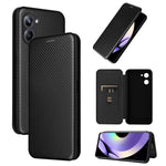 Custodia per telefono in pelle con vibrazione in fibra di carbonio, For OPPO A58 5G, For Realme 10 4G, For Realme 10 Pro, For Realme GT Neo 3T / GT Neo2 5G