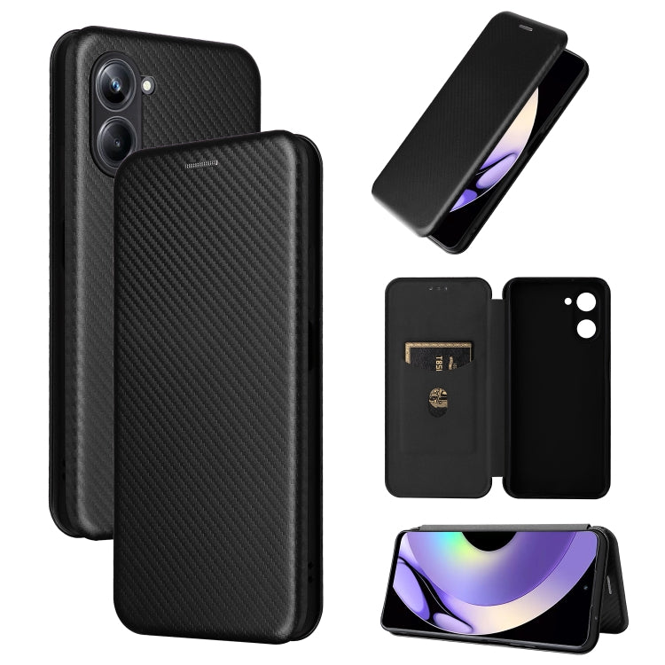 Custodia per telefono in pelle con vibrazione in fibra di carbonio, For OPPO A58 5G, For Realme 10 4G, For Realme 10 Pro, For Realme GT Neo 3T / GT Neo2 5G