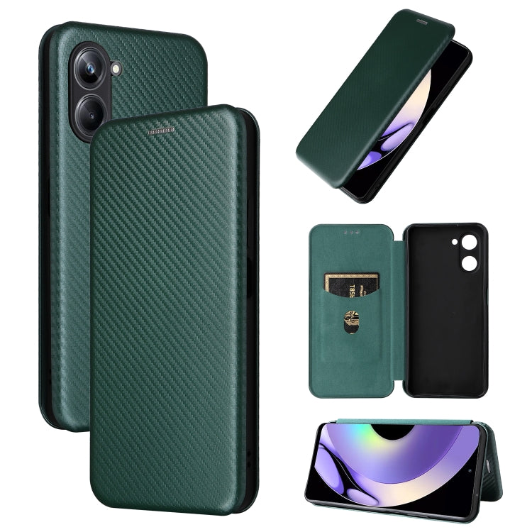 Custodia per telefono in pelle con vibrazione in fibra di carbonio, For OPPO A58 5G, For Realme 10 4G, For Realme 10 Pro, For Realme GT Neo 3T / GT Neo2 5G