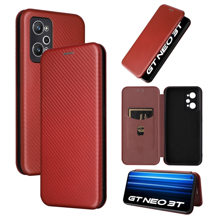 Custodia per telefono in pelle con vibrazione in fibra di carbonio, For OPPO A58 5G, For Realme 10 4G, For Realme 10 Pro, For Realme GT Neo 3T / GT Neo2 5G