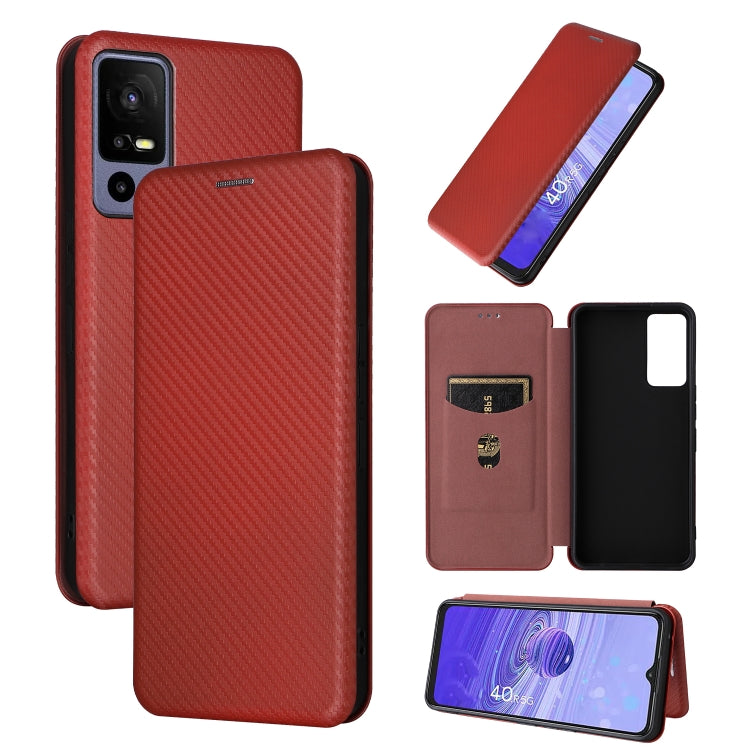 Custodia per telefono in pelle con vibrazione in fibra di carbonio, For OPPO Reno9 / Reno9 Pro 5G, For TCL 40 R 5G, For TCL 40SE, For TCL 405