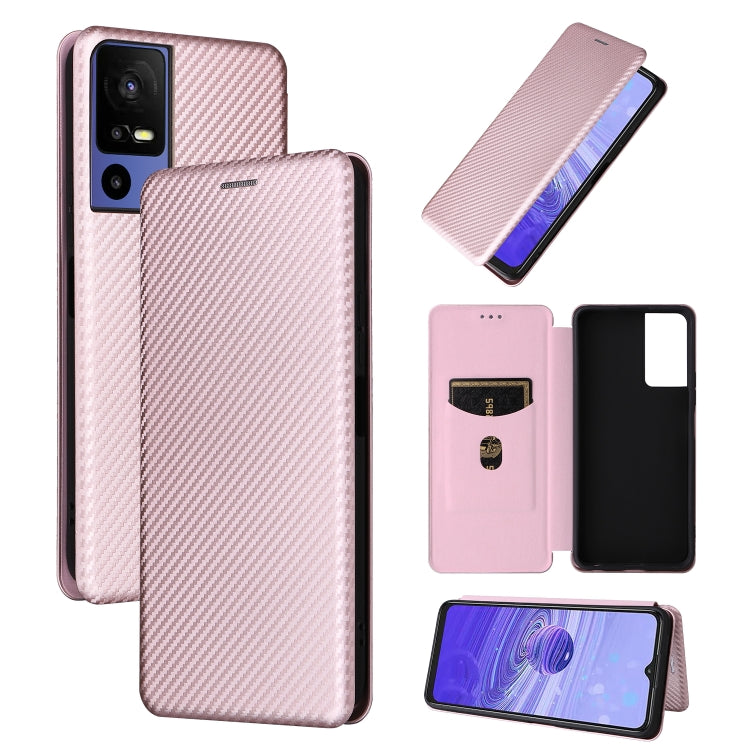 Custodia per telefono in pelle con vibrazione in fibra di carbonio, For OPPO Reno9 / Reno9 Pro 5G, For TCL 40 R 5G, For TCL 40SE, For TCL 405