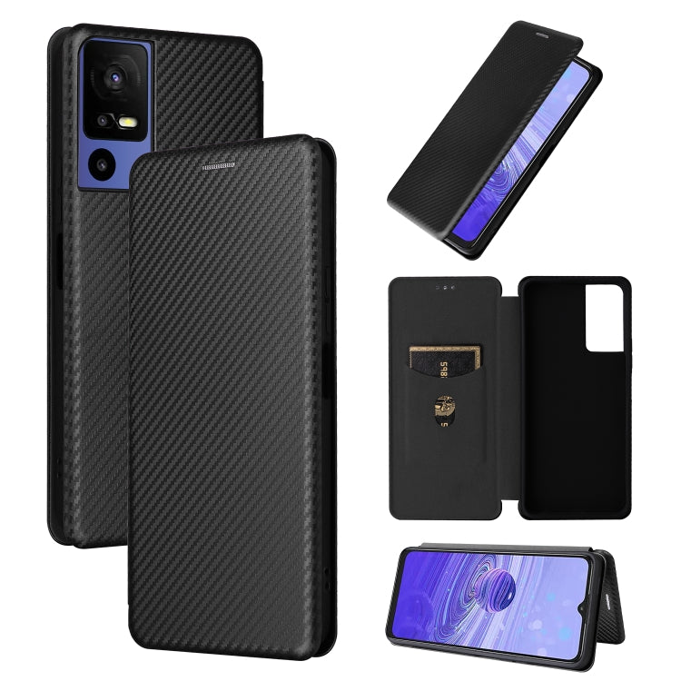 Custodia per telefono in pelle con vibrazione in fibra di carbonio, For OPPO Reno9 / Reno9 Pro 5G, For TCL 40 R 5G, For TCL 40SE, For TCL 405