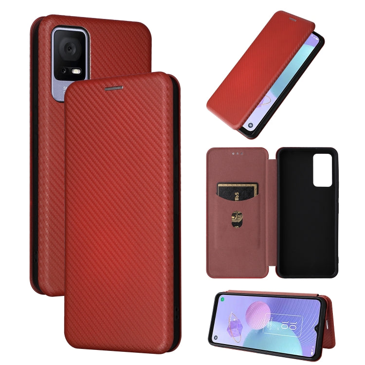 Custodia per telefono in pelle con vibrazione in fibra di carbonio, For OPPO Reno9 / Reno9 Pro 5G, For TCL 40 R 5G, For TCL 40SE, For TCL 405