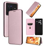 Custodia per telefono in pelle con vibrazione in fibra di carbonio, For vivo X80 Pro 5G, For vivo X90 Pro+ 5G, For Fujitsu Arrows N F-51C, For Google Pixel 7a