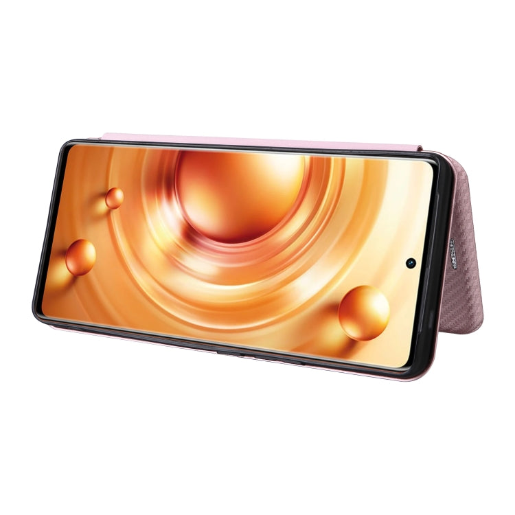 Custodia per telefono in pelle con vibrazione in fibra di carbonio, For vivo X80 Pro 5G, For vivo X90 Pro+ 5G, For Fujitsu Arrows N F-51C, For Google Pixel 7a