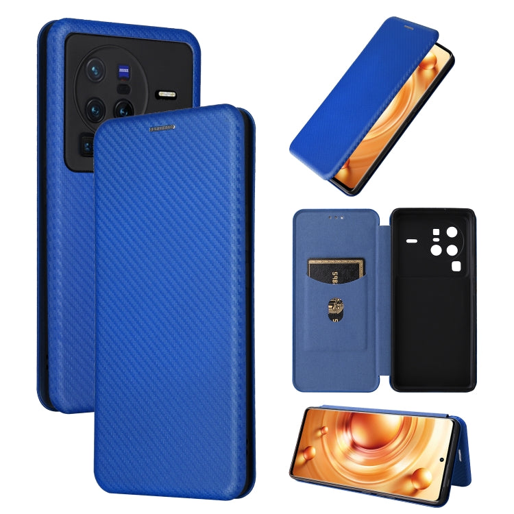 Custodia per telefono in pelle con vibrazione in fibra di carbonio, For vivo X80 Pro 5G, For vivo X90 Pro+ 5G, For Fujitsu Arrows N F-51C, For Google Pixel 7a