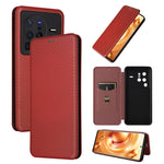 Custodia per telefono in pelle con vibrazione in fibra di carbonio, For vivo X80 Pro 5G, For vivo X90 Pro+ 5G, For Fujitsu Arrows N F-51C, For Google Pixel 7a