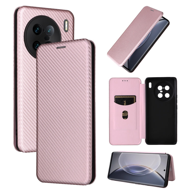 Custodia per telefono in pelle con vibrazione in fibra di carbonio, For vivo X80 Pro 5G, For vivo X90 Pro+ 5G, For Fujitsu Arrows N F-51C, For Google Pixel 7a
