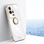 XINLI custodia per telefono in TPU elettrolitico con bordo dritto 6D con supporto per anello, For vivo iQOO 11 5G, For Realme 10 Pro 5G, For Realme 10 Pro+