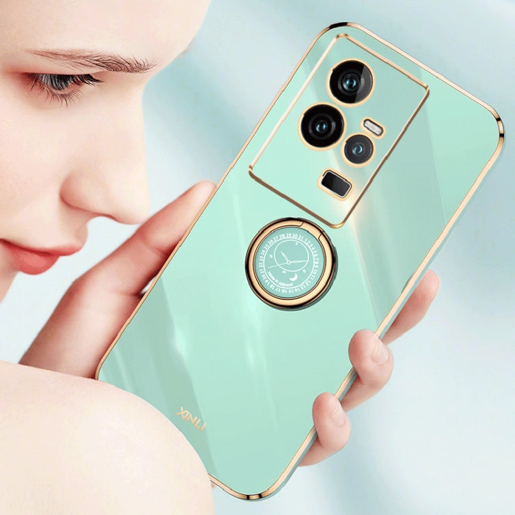XINLI custodia per telefono in TPU elettrolitico con bordo dritto 6D con supporto per anello, For vivo iQOO 11 5G, For Realme 10 Pro 5G, For Realme 10 Pro+