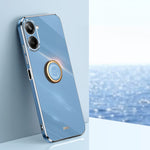 XINLI custodia per telefono in TPU elettrolitico con bordo dritto 6D con supporto per anello, For vivo iQOO 11 5G, For Realme 10 Pro 5G, For Realme 10 Pro+