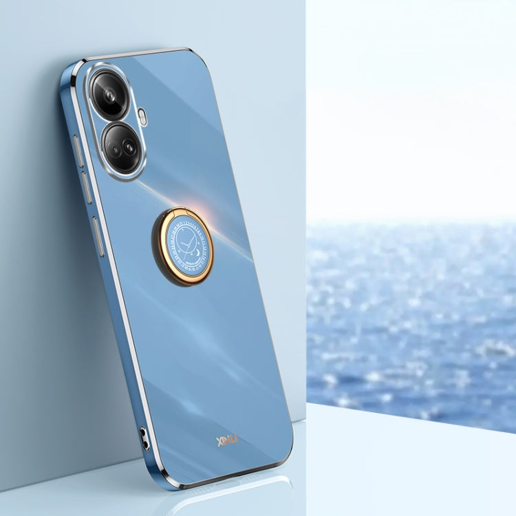 XINLI custodia per telefono in TPU elettrolitico con bordo dritto 6D con supporto per anello, For vivo iQOO 11 5G, For Realme 10 Pro 5G, For Realme 10 Pro+