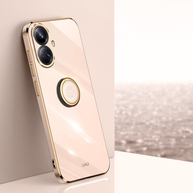 XINLI custodia per telefono in TPU elettrolitico con bordo dritto 6D con supporto per anello, For vivo iQOO 11 5G, For Realme 10 Pro 5G, For Realme 10 Pro+