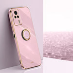 XINLI custodia per telefono in TPU elettrolitico con bordo dritto 6D con supporto per anello, For vivo Y02 4G, For Xiaomi Redmi K60, For Xiaomi Redmi K60E