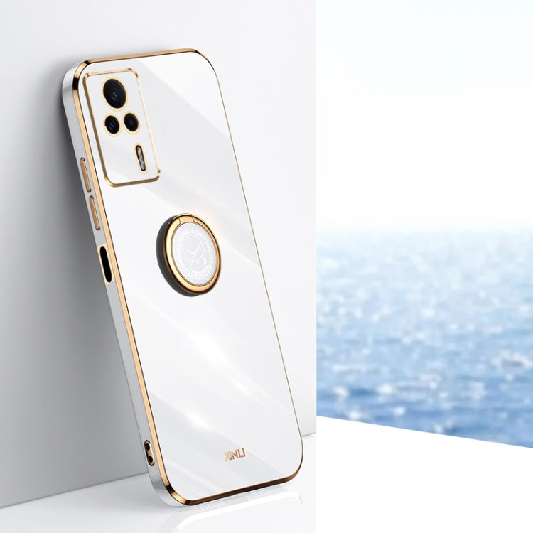 XINLI custodia per telefono in TPU elettrolitico con bordo dritto 6D con supporto per anello, For vivo Y02 4G, For Xiaomi Redmi K60, For Xiaomi Redmi K60E
