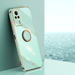 XINLI custodia per telefono in TPU elettrolitico con bordo dritto 6D con supporto per anello, For vivo Y02 4G, For Xiaomi Redmi K60, For Xiaomi Redmi K60E