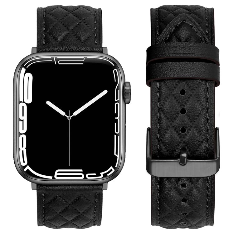 Cinturino per orologio in vera pelle con motivo a rombo per Apple Watch Series 8&7 41mm / SE 2&6&SE&5&4 40mm / 3&2&1 38mm, For Apple Watch Series 8&7 41mm / SE 2&6&SE&5&4 40mm / 3&2&1 38mm