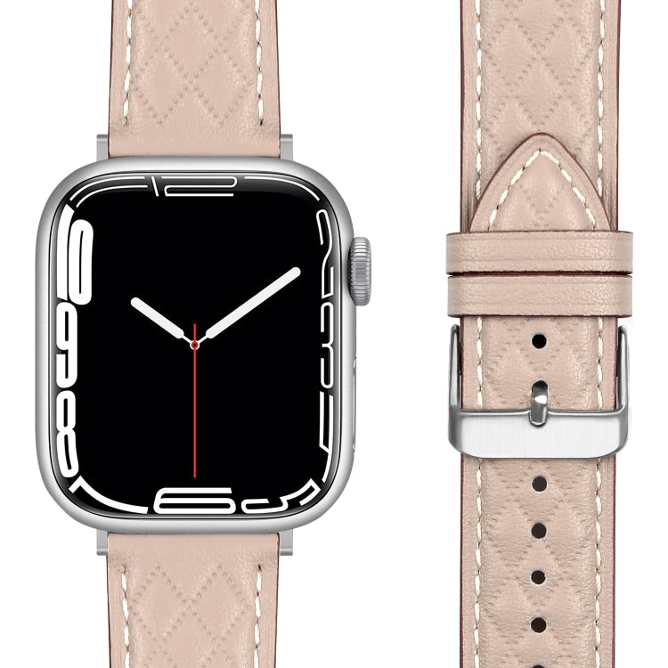 Cinturino per orologio in vera pelle con motivo a rombo per Apple Watch Series 8&7 41mm / SE 2&6&SE&5&4 40mm / 3&2&1 38mm, For Apple Watch Series 8&7 41mm / SE 2&6&SE&5&4 40mm / 3&2&1 38mm