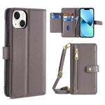 Custodia per telefono in pelle con portafoglio con cerniera a tracolla, For iPhone 13 mini, For iPhone 13, For iPhone 13 Pro, For iPhone 13 Pro Max