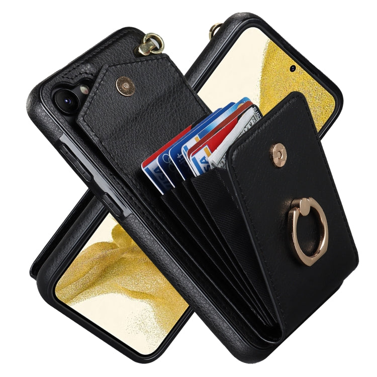 Custodia per telefono con slot per schede RFID con supporto ad anello, For Samsung Galaxy S23+ 5G, For Samsung Galaxy S24 5G, For Samsung Galaxy A12, For Samsung Galaxy A22 5G