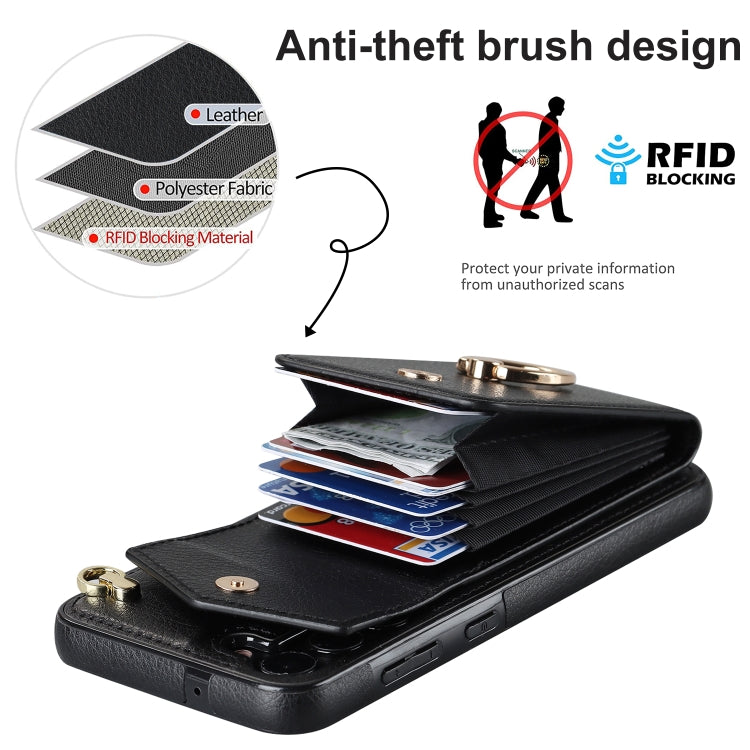 Custodia per telefono con slot per schede RFID con supporto ad anello, For Samsung Galaxy S23+ 5G, For Samsung Galaxy S24 5G, For Samsung Galaxy A12, For Samsung Galaxy A22 5G