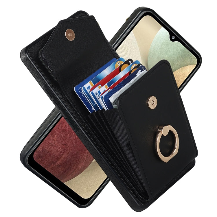 Custodia per telefono con slot per schede RFID con supporto ad anello, For Samsung Galaxy S23+ 5G, For Samsung Galaxy S24 5G, For Samsung Galaxy A12, For Samsung Galaxy A22 5G