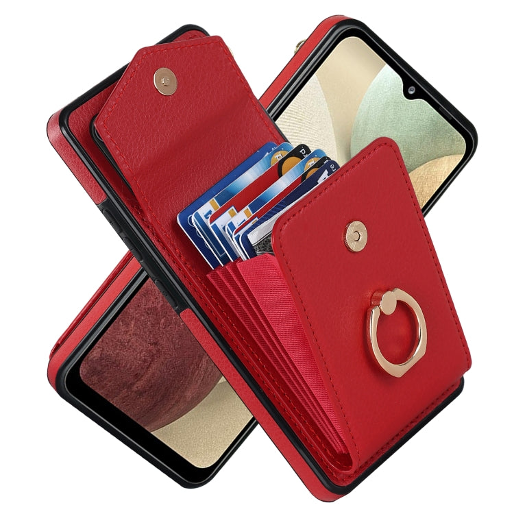 Custodia per telefono con slot per schede RFID con supporto ad anello, For Samsung Galaxy S23+ 5G, For Samsung Galaxy S24 5G, For Samsung Galaxy A12, For Samsung Galaxy A22 5G