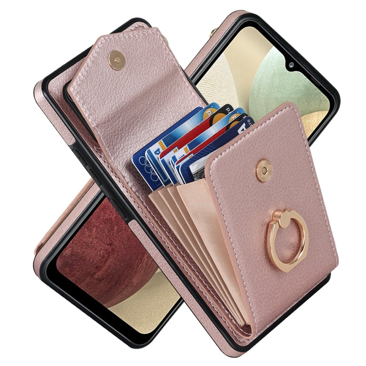 Custodia per telefono con slot per schede RFID con supporto ad anello, For Samsung Galaxy S23+ 5G, For Samsung Galaxy S24 5G, For Samsung Galaxy A12, For Samsung Galaxy A22 5G